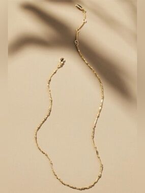 Anthropologie Gold-Plated Delicate Bead Necklace - Gold